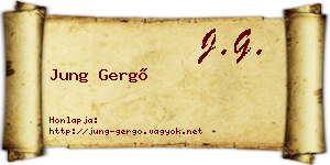 Jung Gergő névjegykártya
